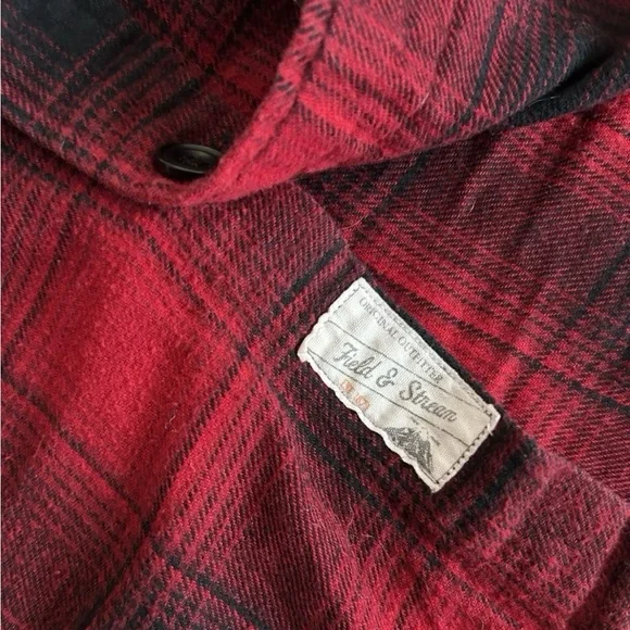 Field & Stream Red Black Plaid Flannel Shirt Men’s XXL Button Up Outdoor - Picture 9 of 9